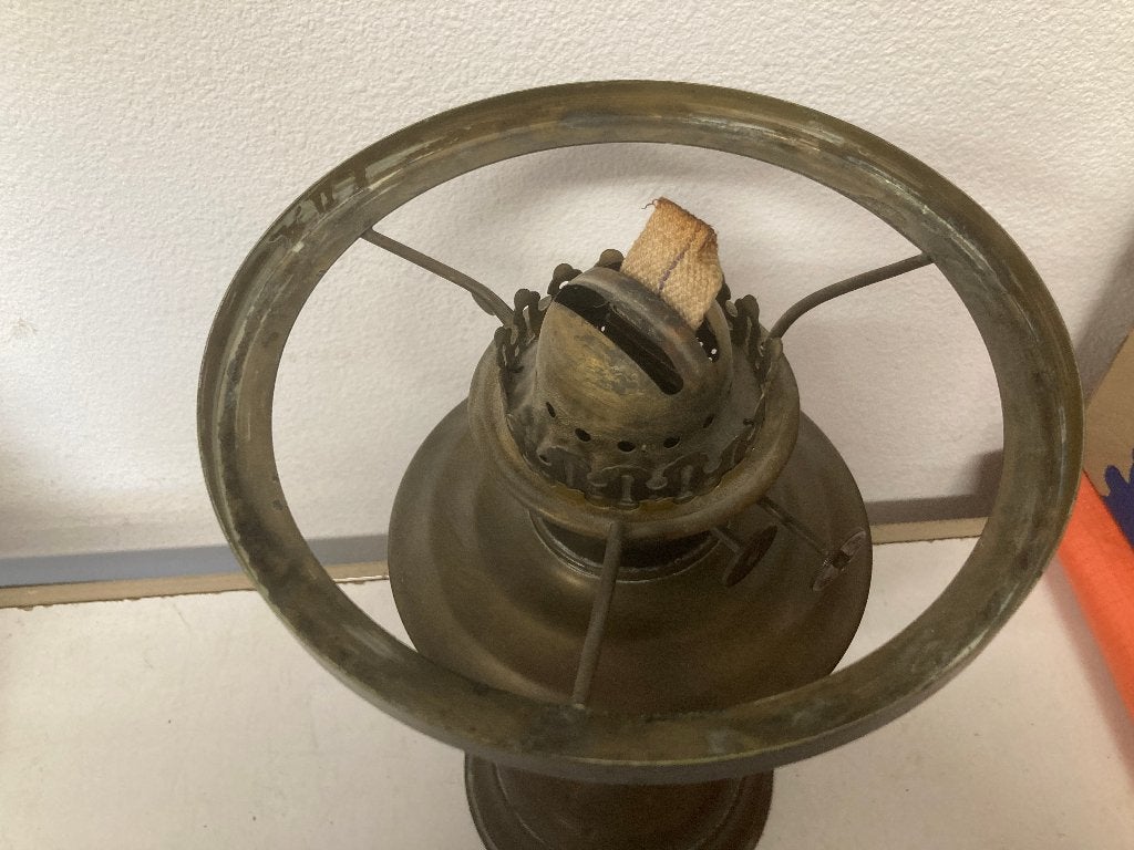 T.K. Nostalgische koperen Olielamp ca. 46 cm hoog, Ophalen of Verzenden