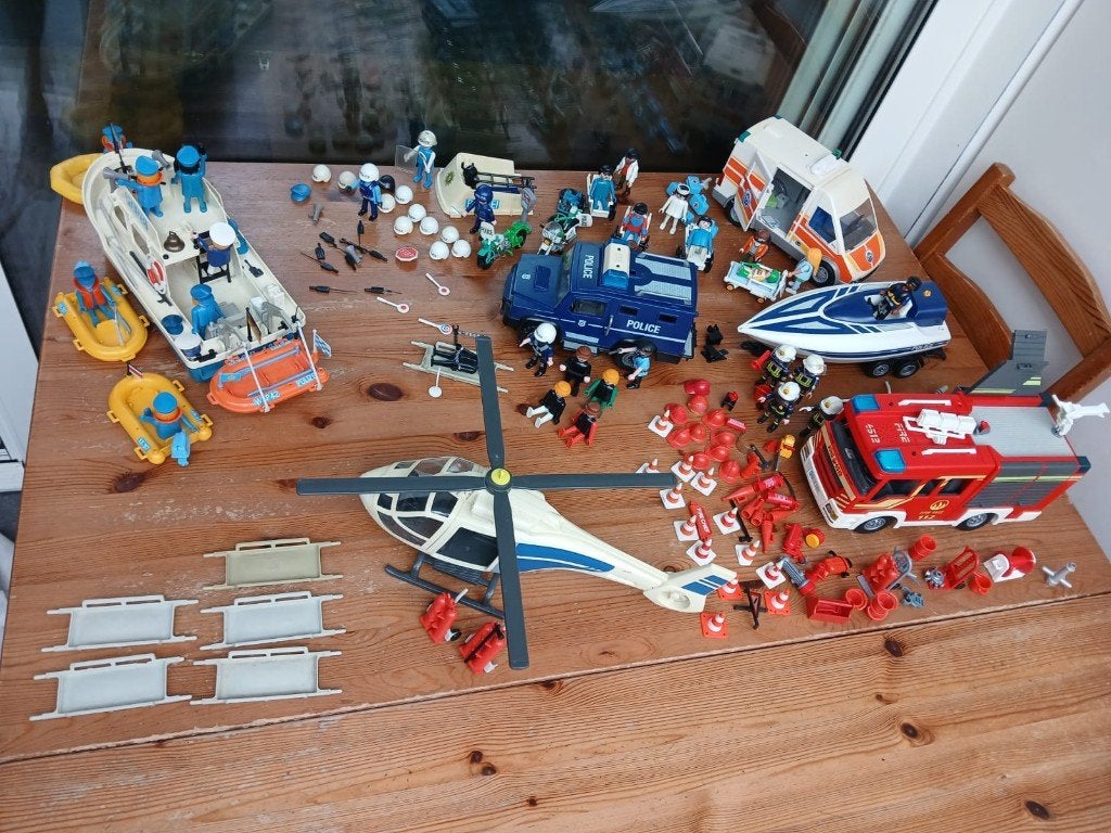 Playmobil hulpdiensten, politie brandweer en ambulance, Kinderen en Baby's, Speelgoed | Playmobil, Ophalen, Gebruikt, Losse onderdelen