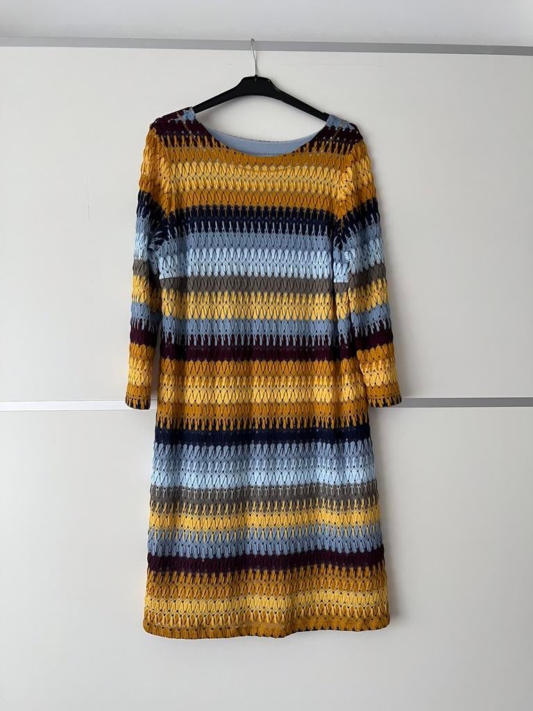 Jurk Kyra en Ko met driekwart mouw, Kleding | Dames, Jurken, Blauw, Maat 42/44 (L), Ophalen of Verzenden, Zo goed als nieuw