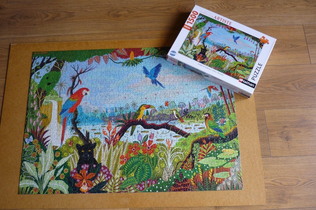 Nathan Collection Artiste '' JUNGLE ANIMÉE '' 1500 -1 stukje, Ophalen, 500 t/m 1500 stukjes, Gebruikt, Legpuzzel