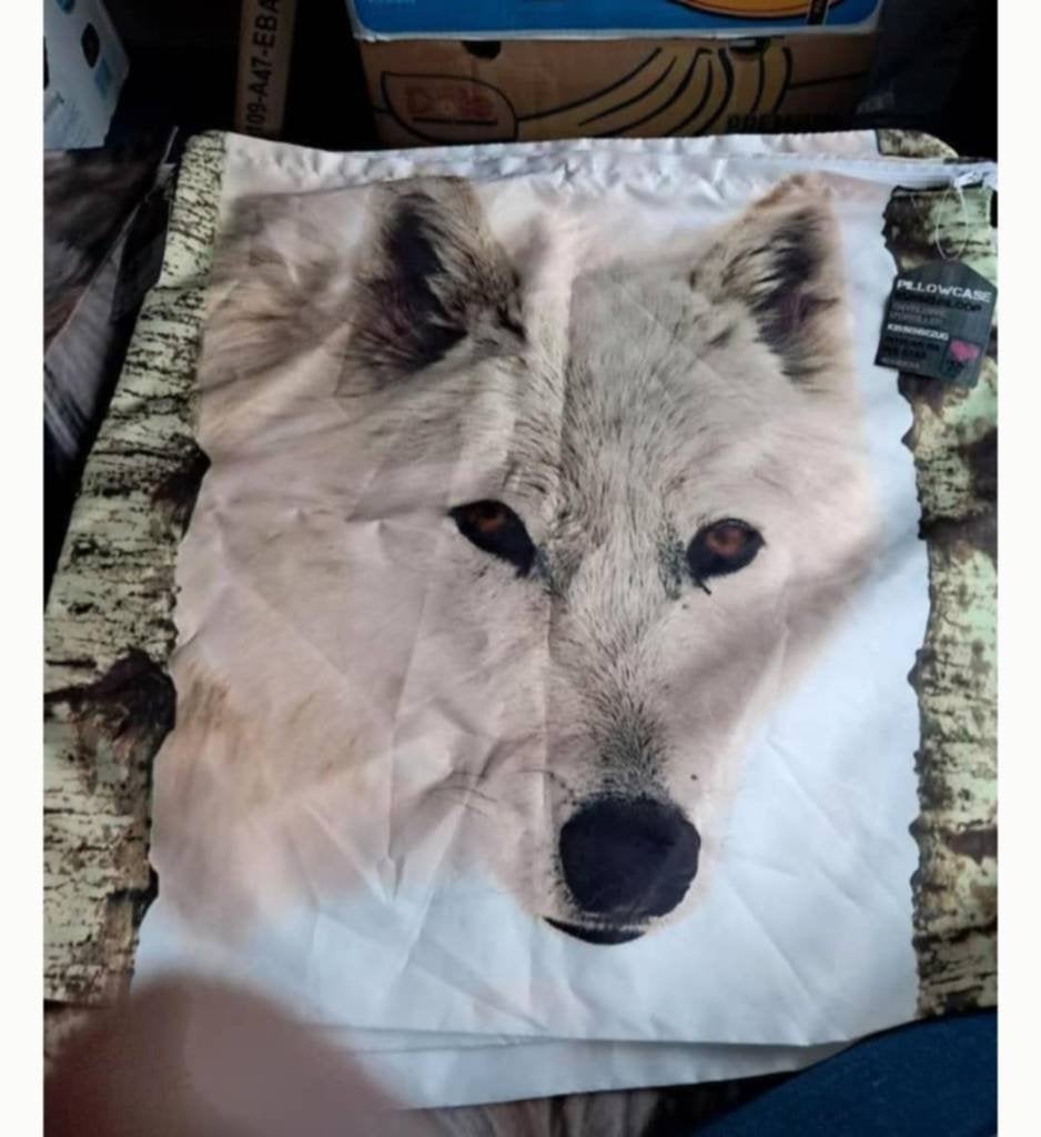 Diverse kussen sloopjes wolven en husky, Ophalen, Nieuw, Wit, Vierkant