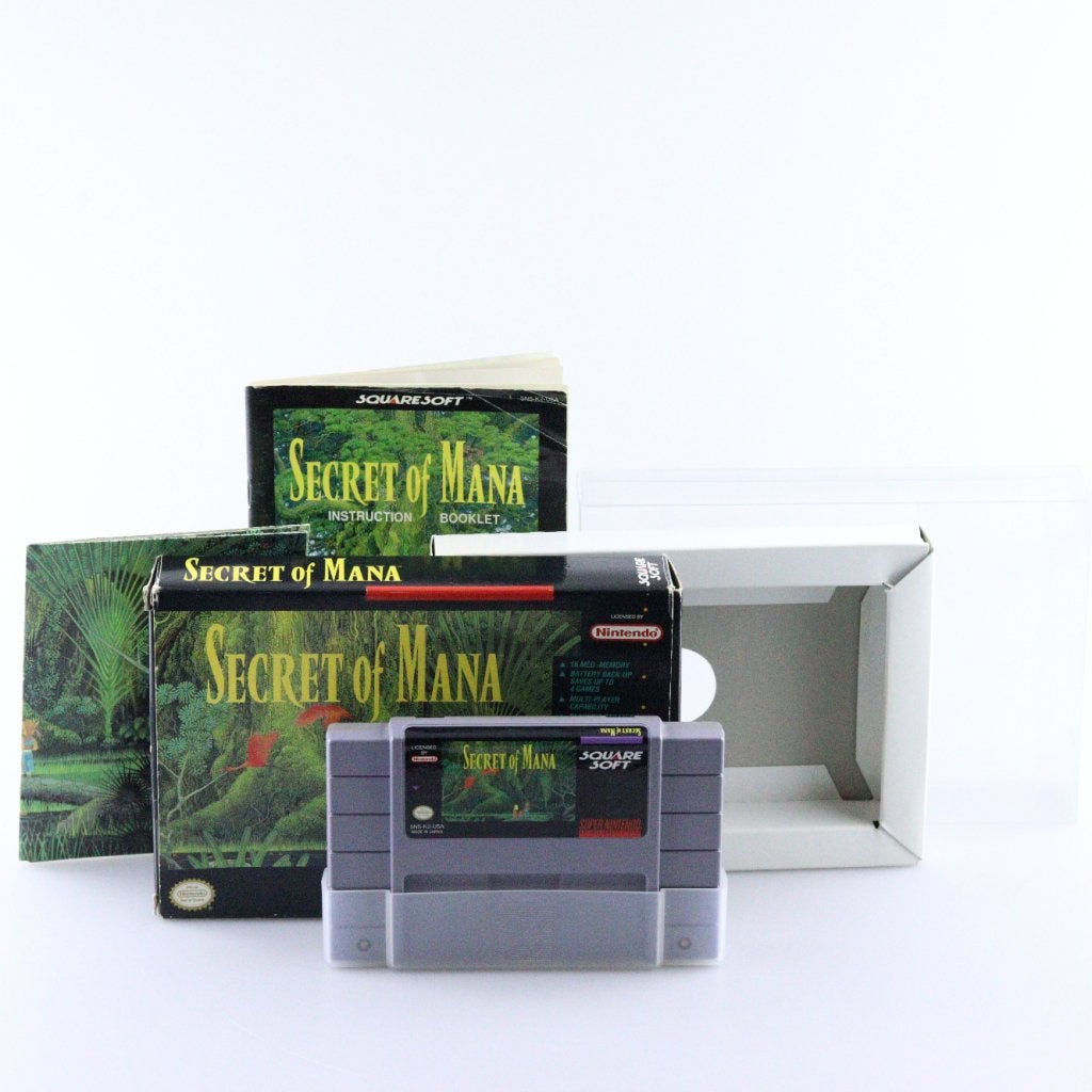 Super Nintendo Game: Secret of Mana (Amerikaanse versie), Nintendo, Zo goed als nieuw, Support@nintendo.com, 11-1 Hokotate-cho, Kamitoba, Minami-ku
Kyoto 601-8501
Japan