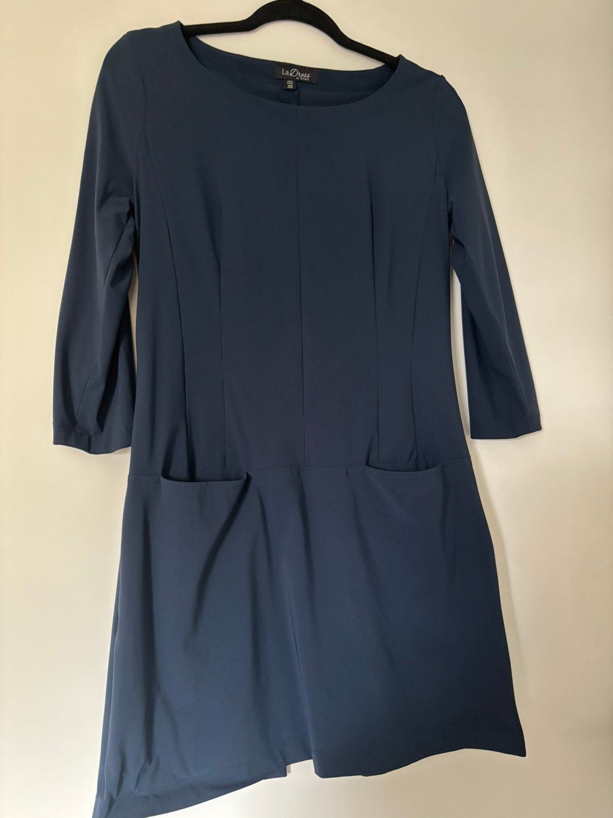 Ladress jurkje maat xs donkerblauw, Kleding | Dames, Blauw, Ophalen of Verzenden, Zo goed als nieuw, Knielengte