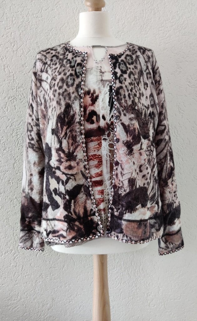 Gerry Weber set: vest + bijpassende top pastel, Maat 42/44 (L), Ophalen of Verzenden, Zo goed als nieuw, Roze