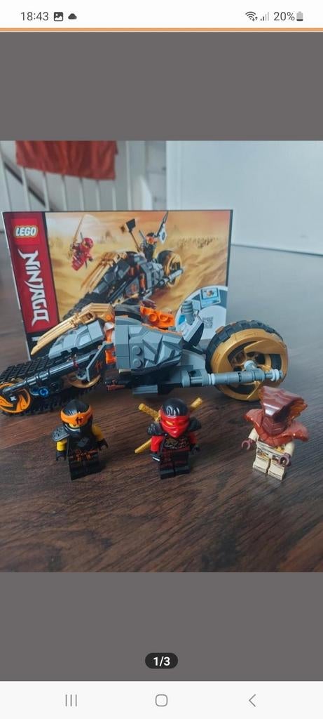 LEGO Ninjago Cole's Crossmotor set 70672. Compleet, Ophalen of Verzenden, Zo goed als nieuw, Complete set, Lego