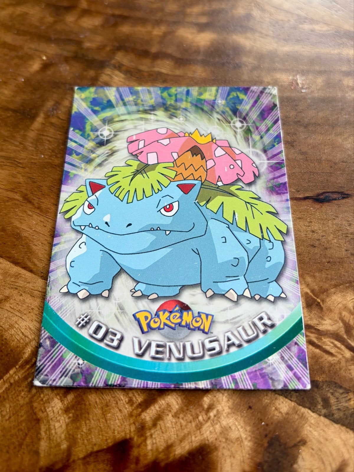 Venusaur Topps Pokémon kaart - Glimmend - Light Played, Ophalen, Gebruikt, Losse kaart, Foil