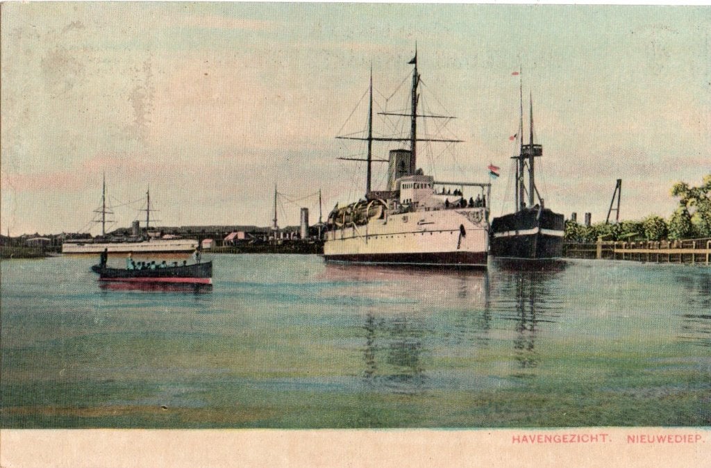 Den Helder, Nieuwediep Havenzicht met Marineschepen. 6835, Verzenden, Voor 1920, Gelopen, Noord-Holland