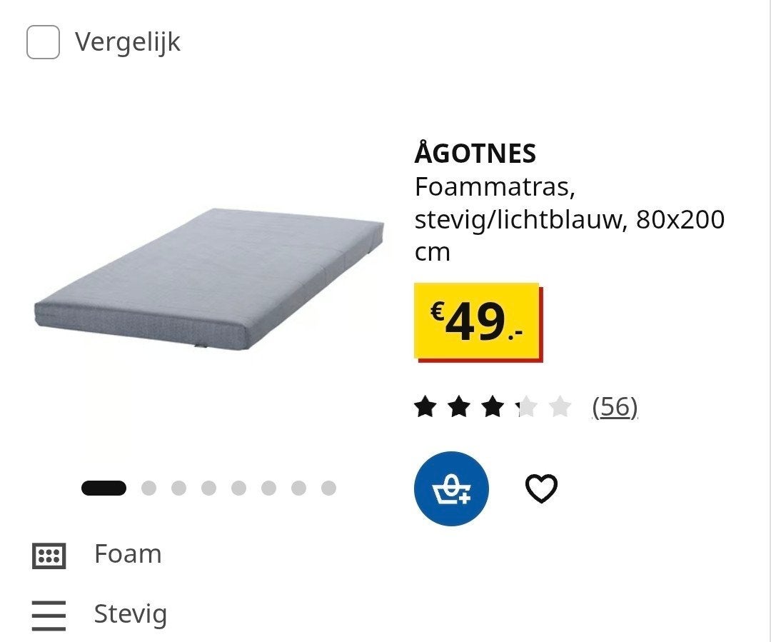 Logeermatras 80x200, Huis en Inrichting, Slaapkamer | Matrassen en Bedbodems, Ophalen, Zo goed als nieuw, Eenpersoons, 80 cm