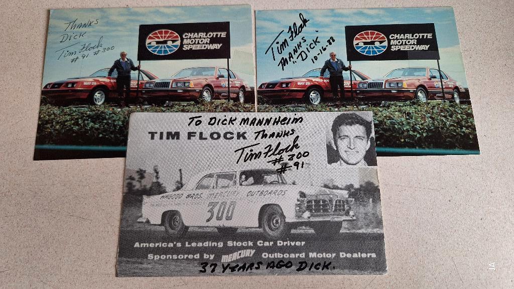 3 * handtekening coureur tm Flock NASCAR kampioen, Hobby en Vrije tijd, Ophalen of Verzenden