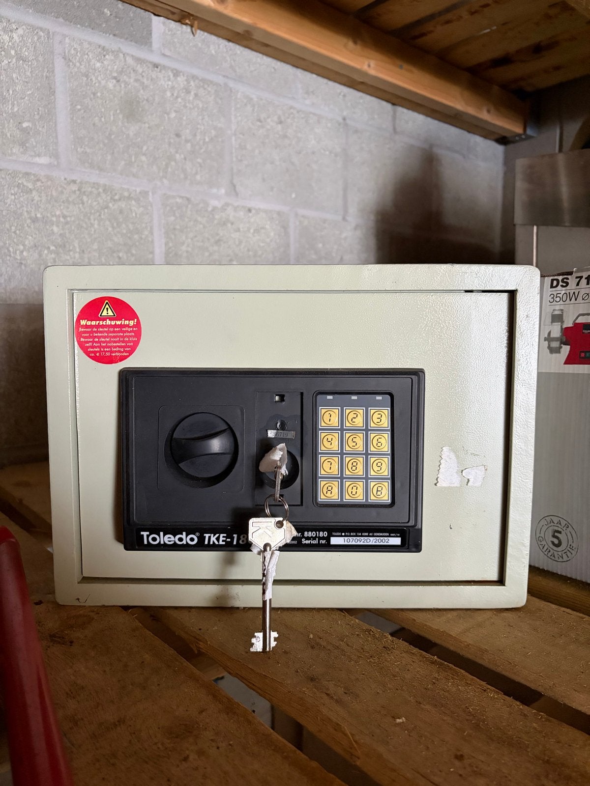 Toledo TKE-180 Kluis met Cijferslot en Sleutel, Ophalen, Gebruikt