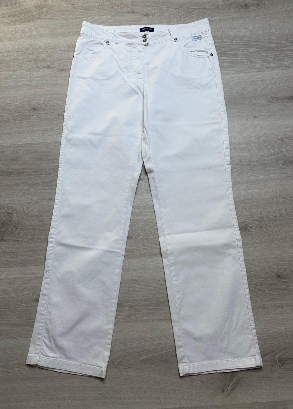Saint James, witte katoenen broek, maat 44/46, Wit, Maat 42/44 (L), Ophalen of Verzenden, Zo goed als nieuw