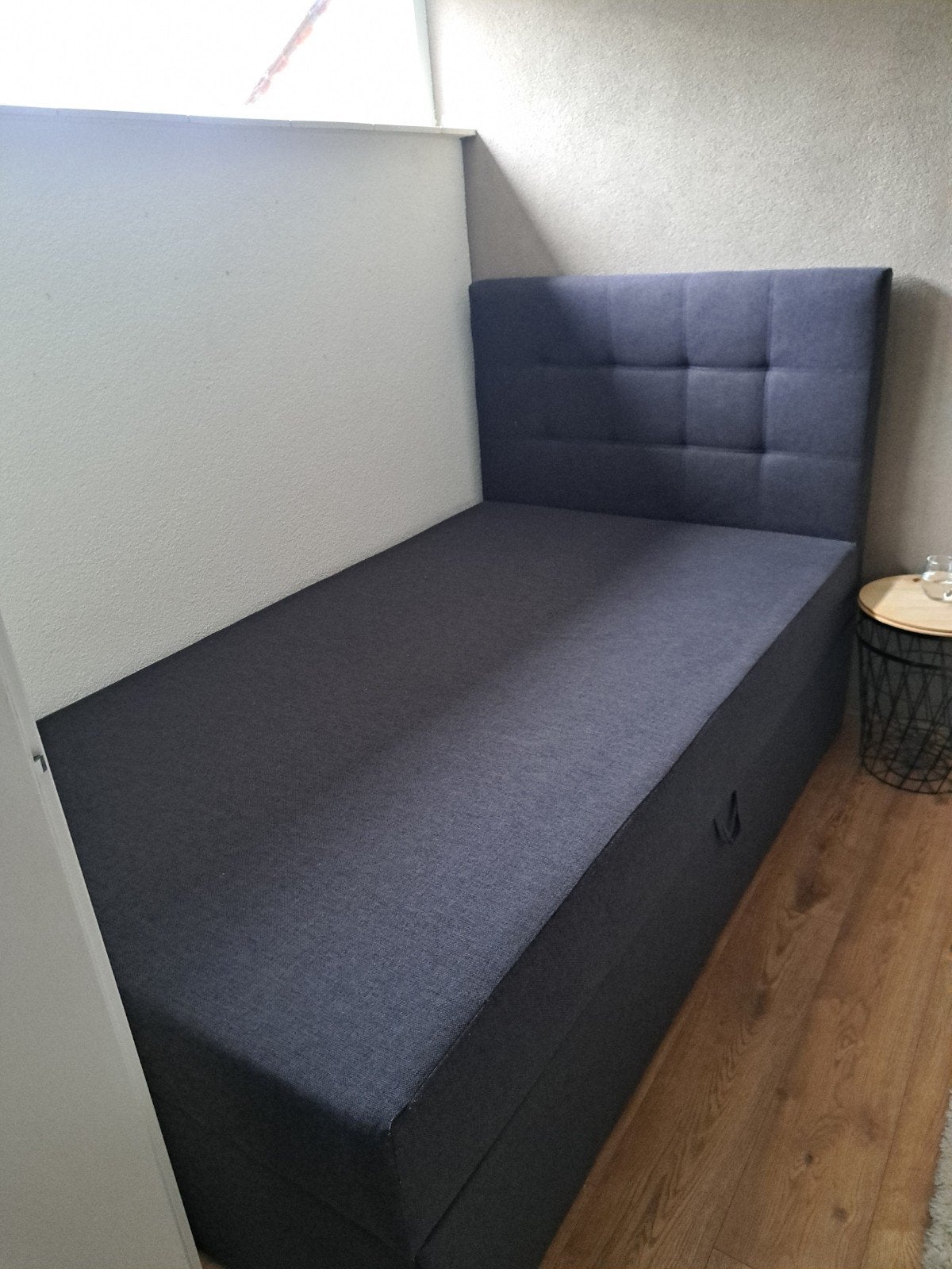 Boxspring 120x200 met opbergruimte en hoofdbord, Huis en Inrichting, Slaapkamer | Boxsprings, Ophalen of Verzenden, Zo goed als nieuw