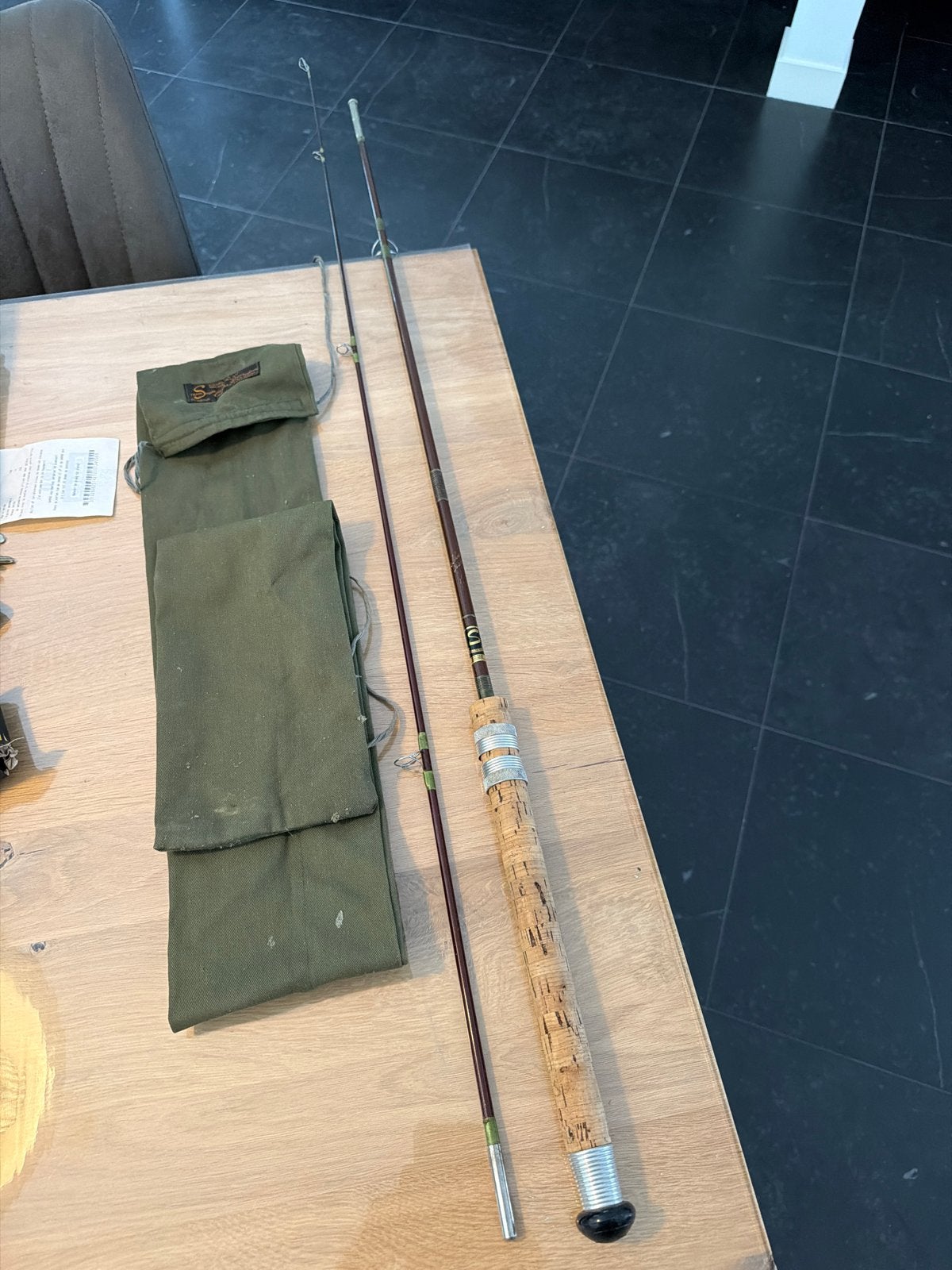 Vintage Ultra Light Baars Blok Hengel Sciarone Den Haag, Watersport en Boten, Ophalen of Verzenden, Gebruikt, Werphengel
