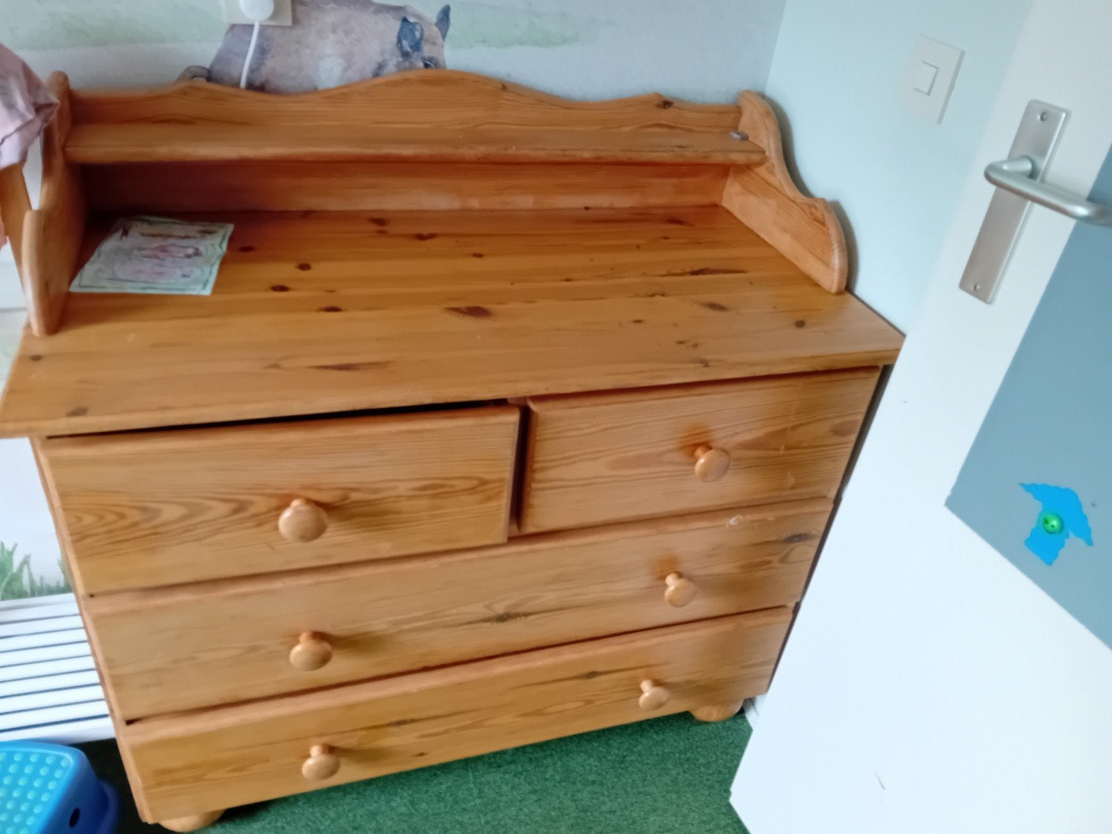 Houten commode met lades, Gebruikt, 50 tot 70 cm, 75 tot 100 cm, Commode