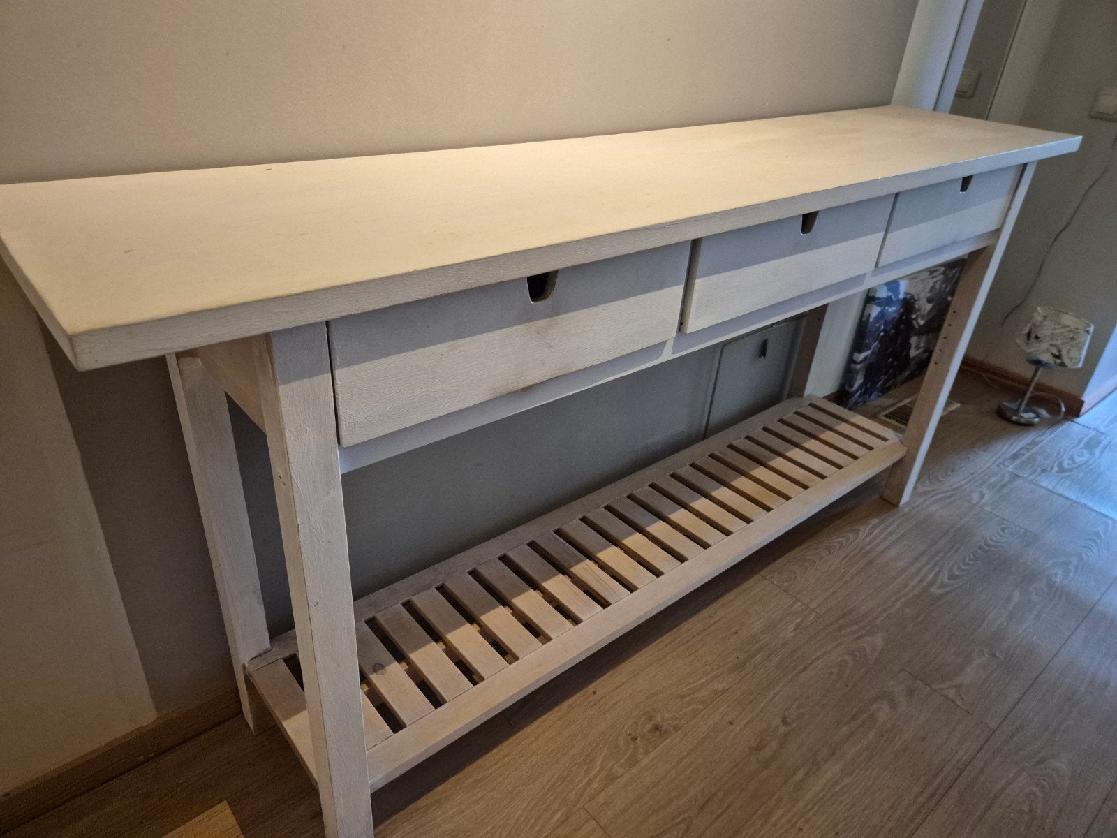 sidetable, hout, wit  180x40x80 cm, Huis en Inrichting, Ophalen, Zo goed als nieuw, Rechthoekig