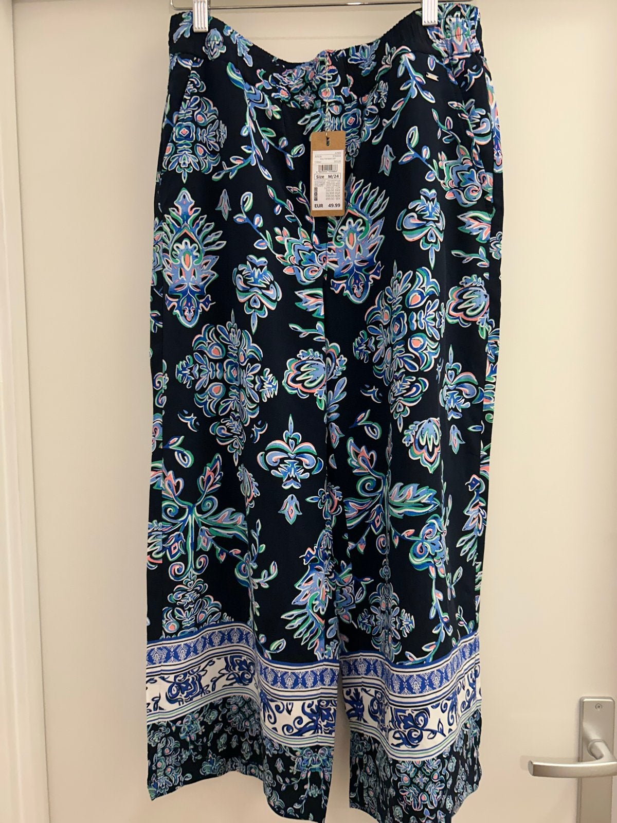 Cecil Broek met Bloemenprint - Maat M, Maat 38/40 (M), Blauw, Nieuw, Ophalen of Verzenden