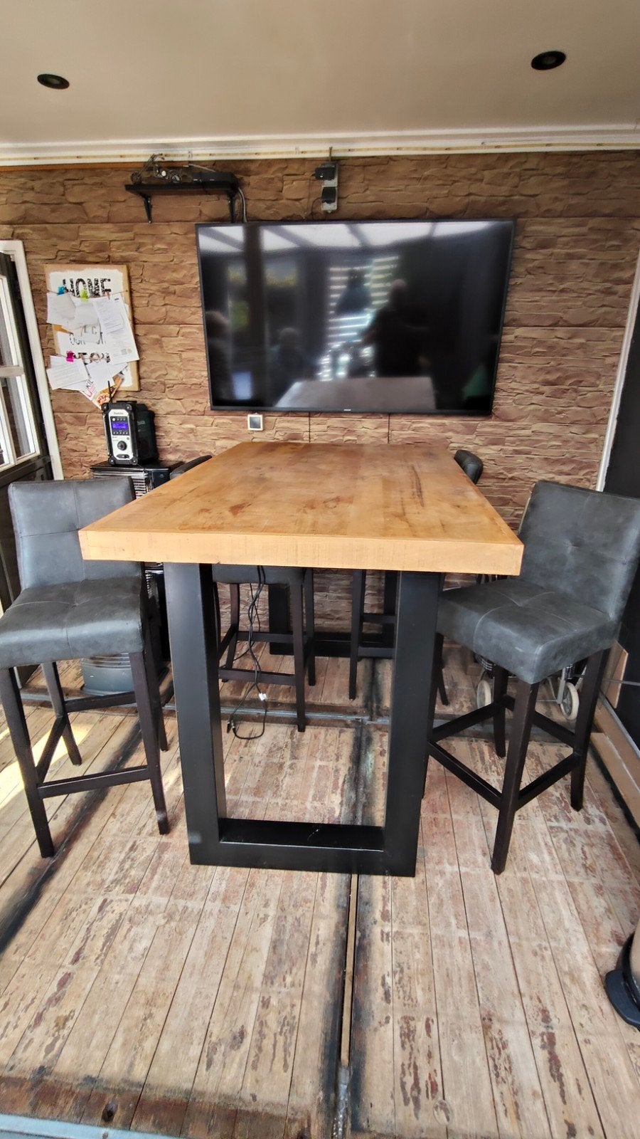 tafel met 4 stoelen 160x100, Ophalen, Gebruikt
