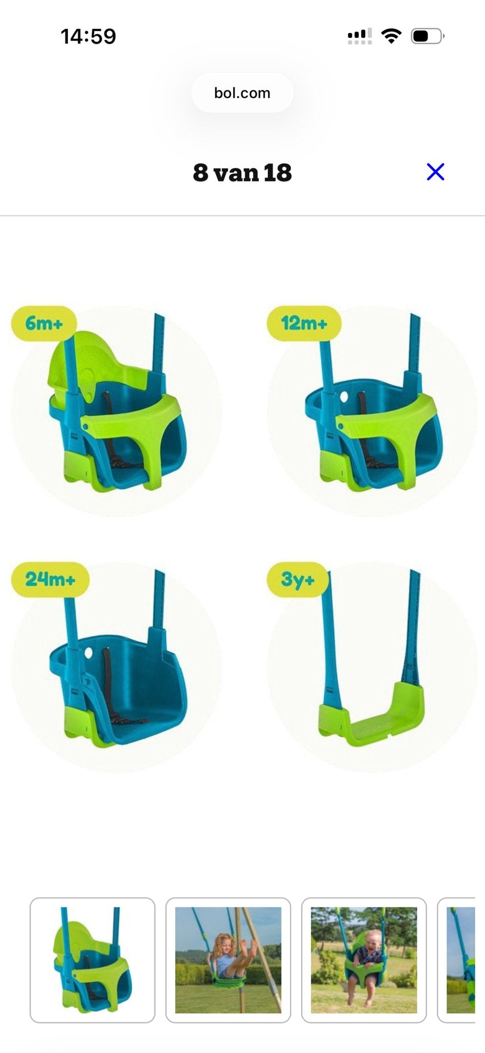 Kinderschommel 4-in-1, Ophalen, Nieuw, Schommel