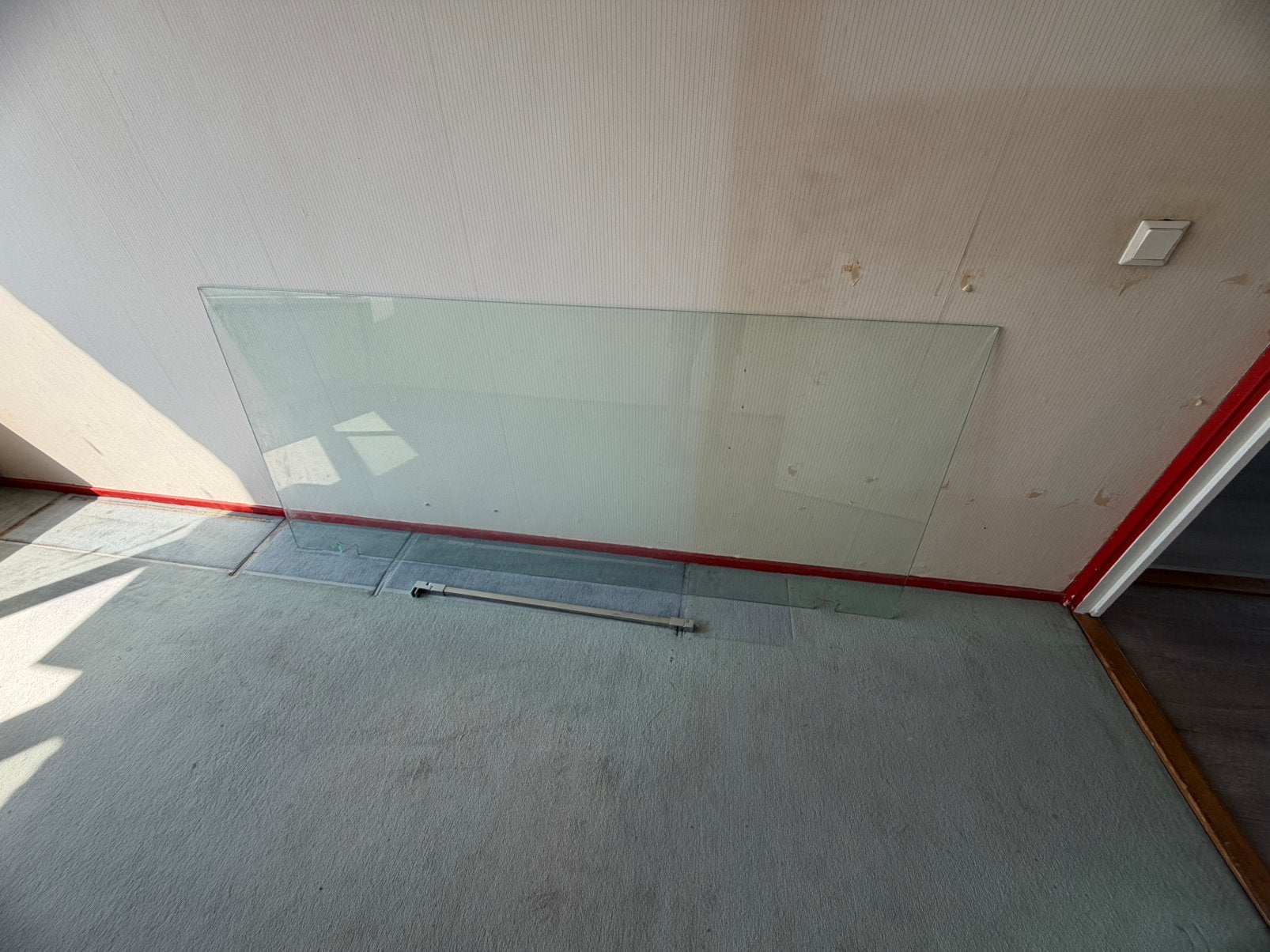 Douchewand hard glas 8 mm 88x200 met stelstang, Ophalen, Gebruikt