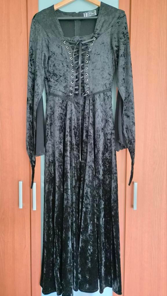 Zwarte gothic/fantasy jurk van Laughing Vampire, maat S, Kleding | Dames, Zwart, Ophalen of Verzenden, Zo goed als nieuw, Maat 36 (S)