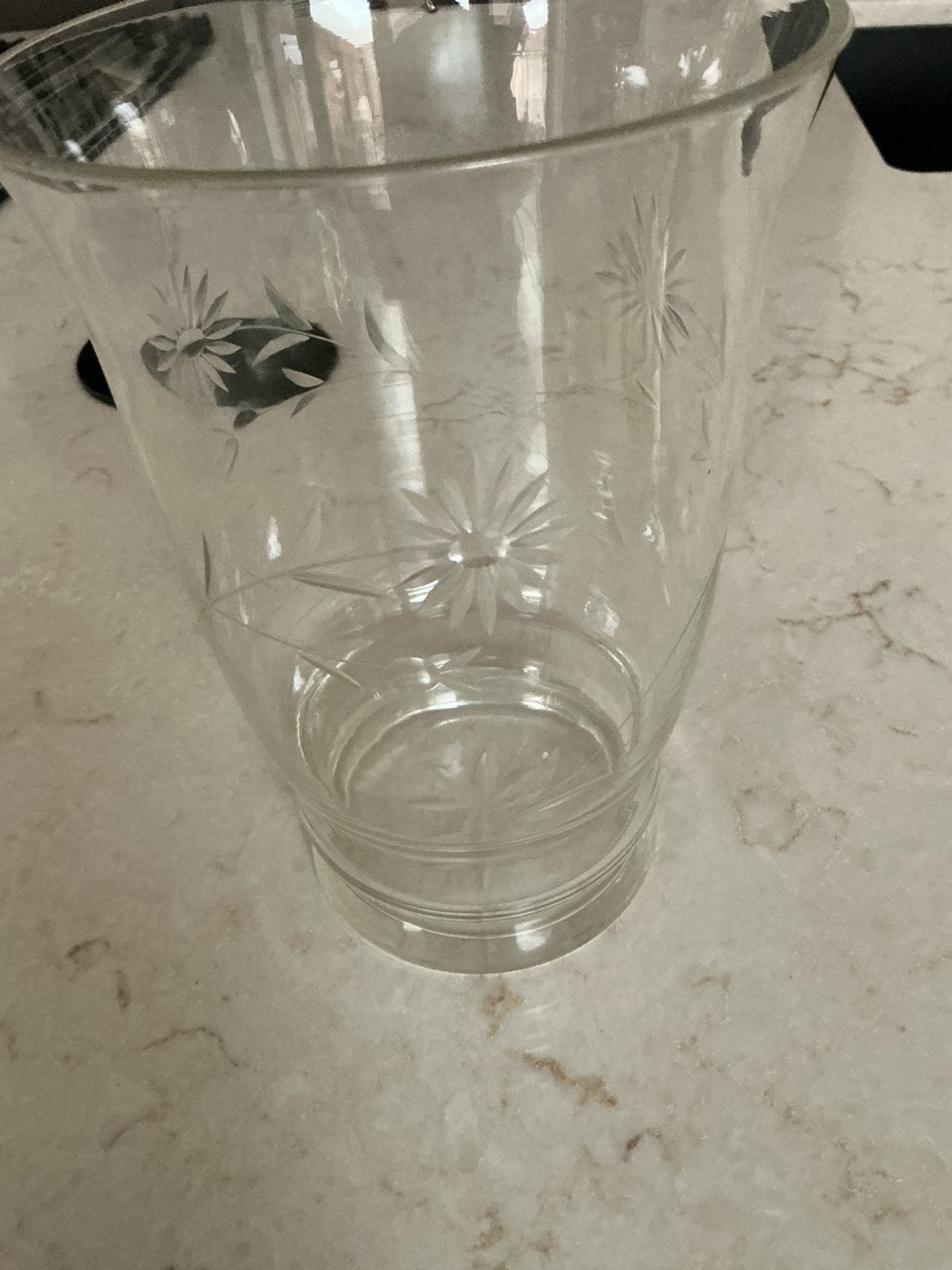 Zeer mooie brocante starbust l sterren vaas, Ophalen, Zo goed als nieuw, Glas