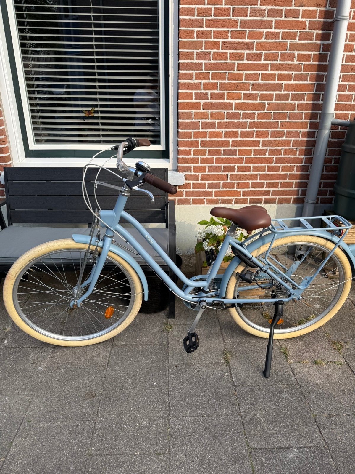 Stadsfiets dames elops 520 laag frame blauw, (Extra) lage instap, Zo goed als nieuw, Minder dan 47 cm, Ophalen