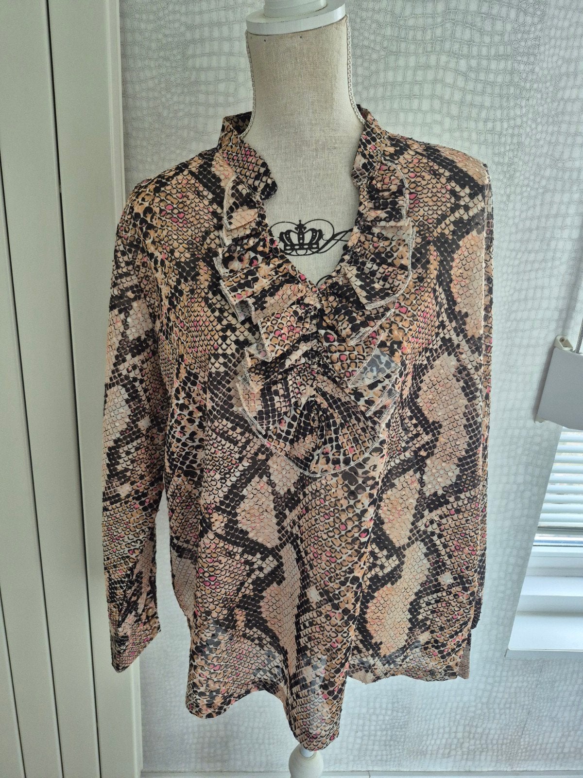 Maicazz Prachtige en Vrouwelijke Top - Slangenprint, Kleding | Dames, Tops, Meerkleurig, Maat 46/48 (XL) of groter, Ophalen of Verzenden
