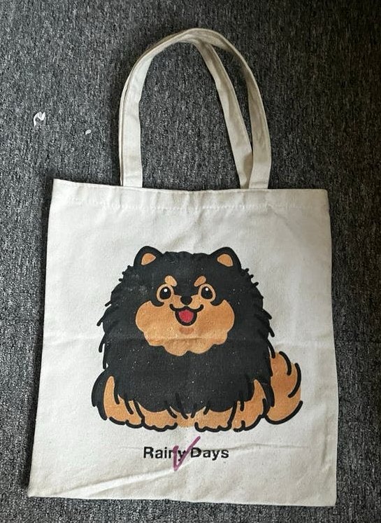 Tote bag met de hond van V BTS, Ophalen of Verzenden, Gebruikt, Wit, Shopper