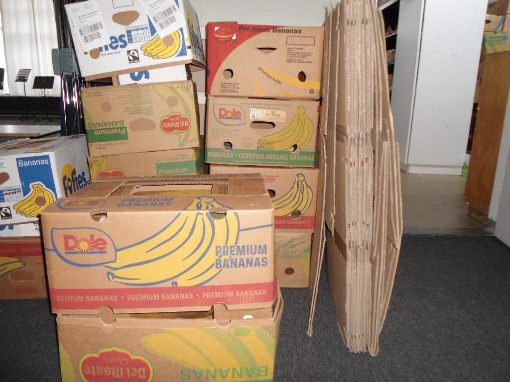 Bananendozen voor opslag of verhuizing, Ophalen, Opvouwbaar, 60 cm of meer, 50 tot 75 cm