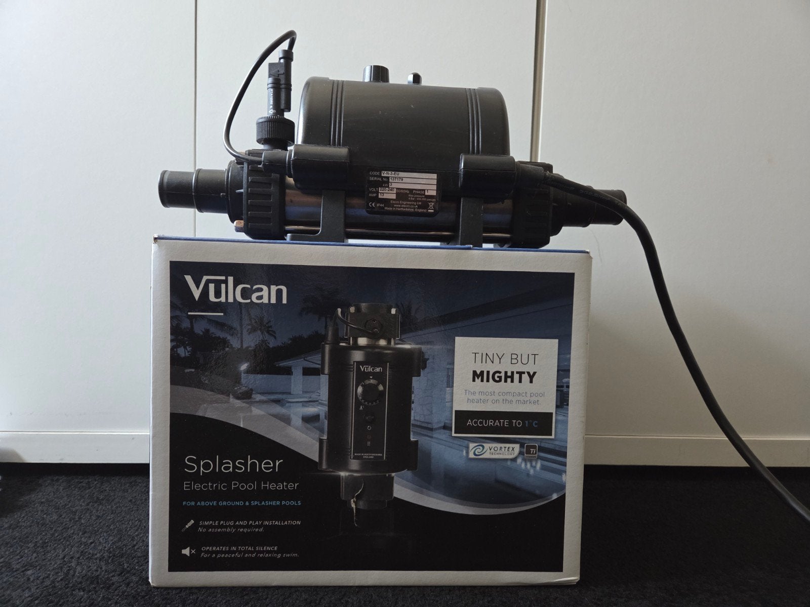 Vulcan Nano Splasher Zwembadverwarming 3kW - Titanium, Tuin en Terras, Zwembad-toebehoren, Ophalen of Verzenden