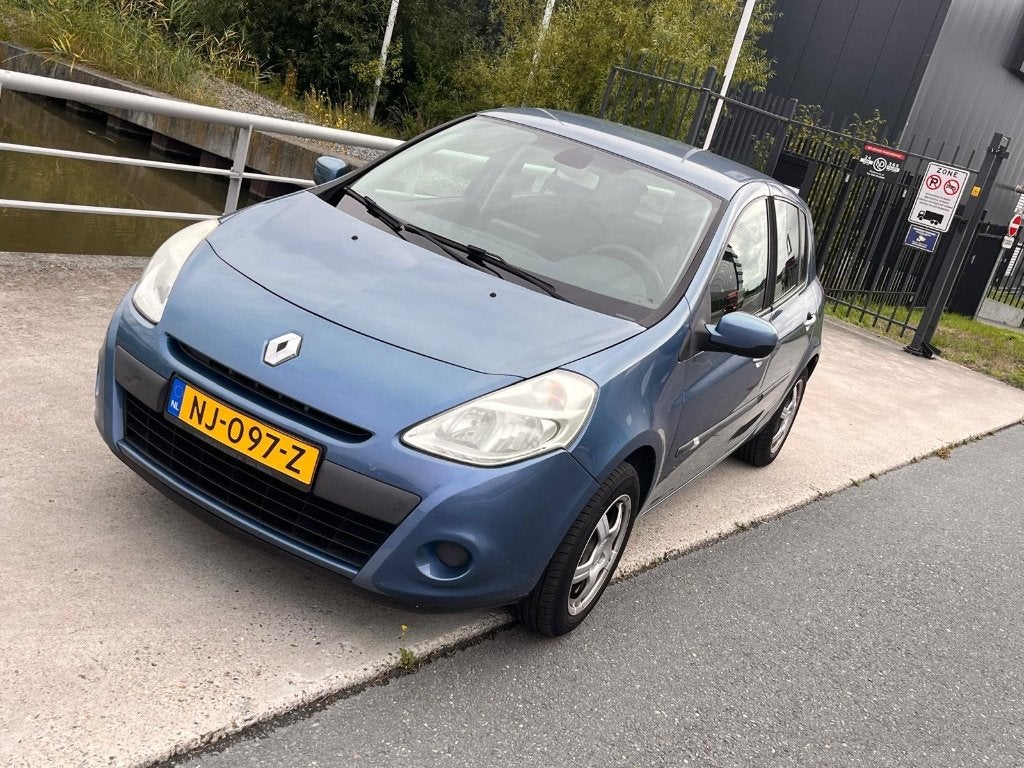 Renault Clio 1.2 TCE 5-DRS 2010 VERKOCHT!, Voorwielaandrijving, Zwart, 4 cilinders, Blauw