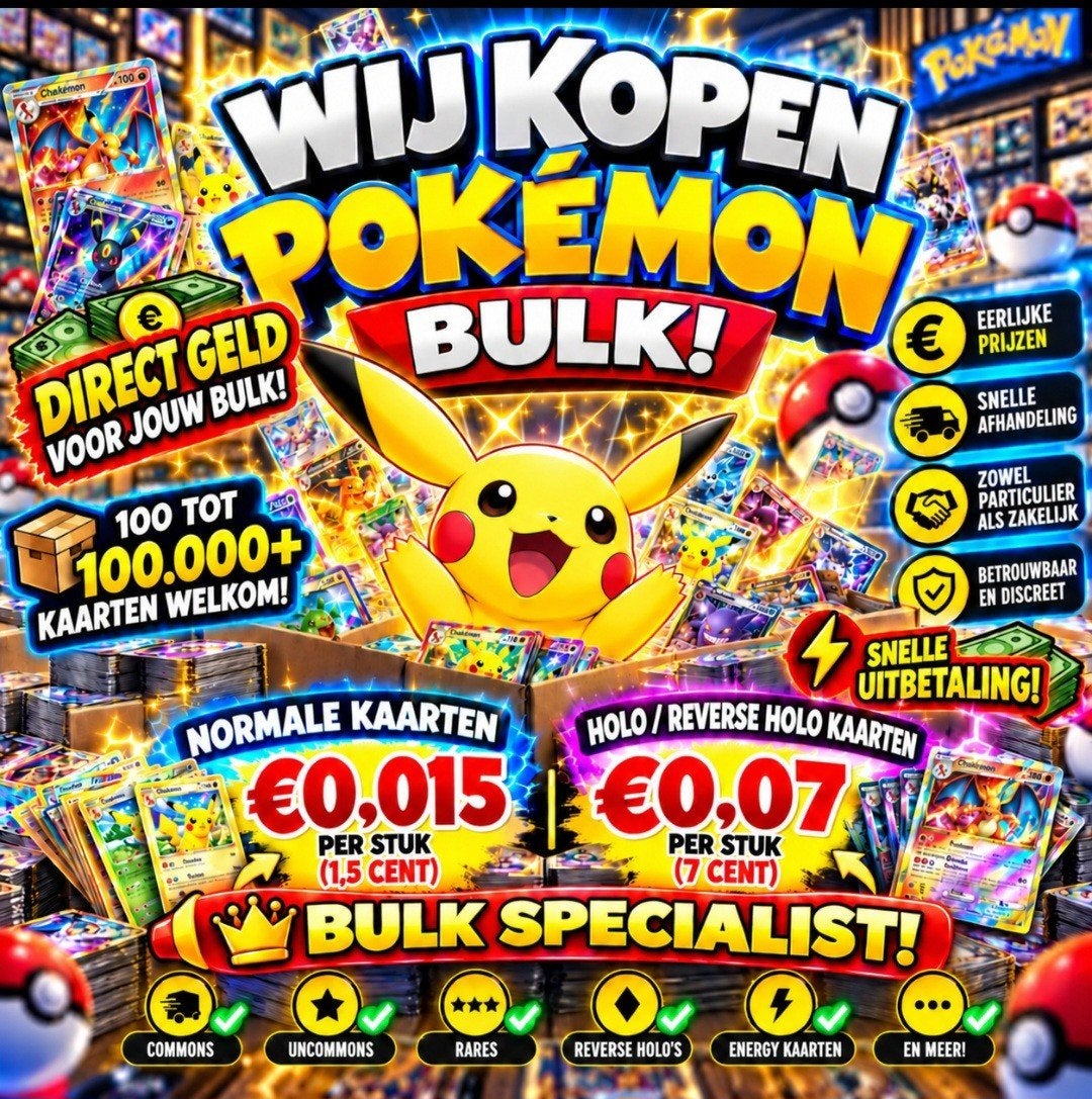 Pokemon kaarten gezocht! Wij kopen pokemon bulk!, Hobby en Vrije tijd, Ophalen of Verzenden, Meerdere kaarten