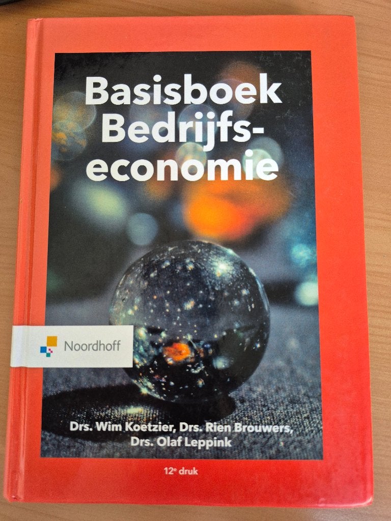 Basisboek Bedrijfseconomie - 12e druk, Boeken, Gelezen, Drs. Wim Koetzier, Drs. Rien Brouwers, Drs. Olaf Leppink, Gamma, HBO