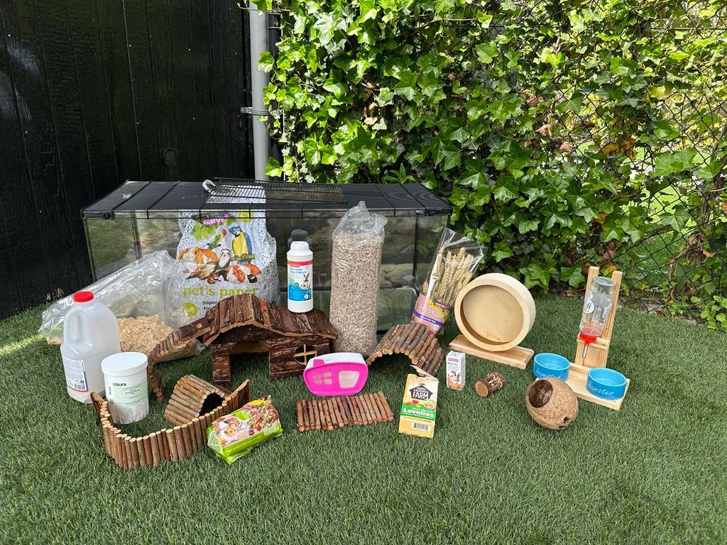 complete Hamsterkooi, Dieren en Toebehoren, Knaagdieren en Konijnen | Hokken en Kooien, Kooi, Zo goed als nieuw, Muis, 75 tot 110 cm