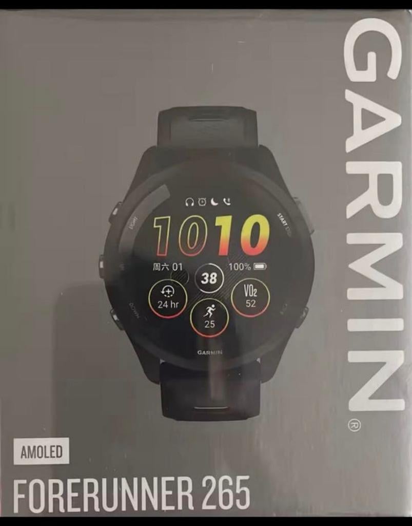 Garmin Forerunner 265 Nieuw in Doos, Verzenden, Zwart, Slaap, Zo goed als nieuw
