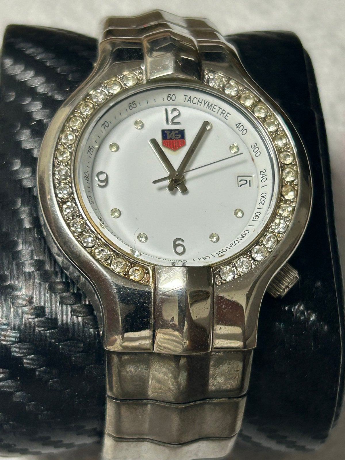 TAG Heuer Dames Polshorloge met Strass, Overige merken, Gebruikt, Staal, Polshorloge