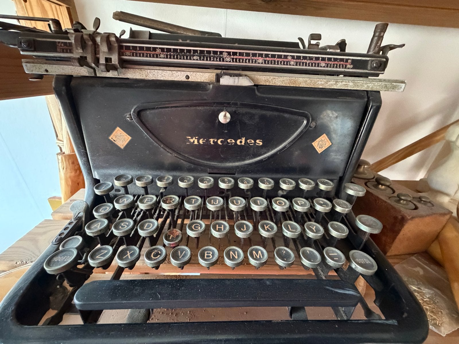Vintage ouderwetse typemachine, merk Mercedes., Ophalen of Verzenden