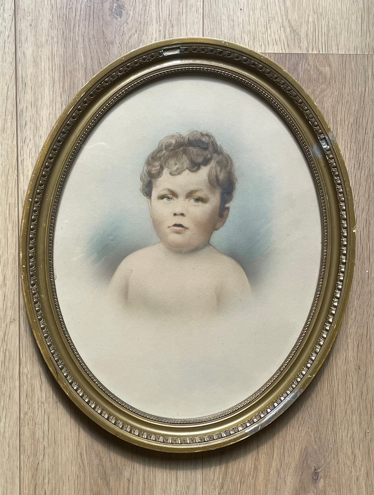 Ovale goudkleurige fotolijst, Antiek en Kunst, Ophalen of Verzenden