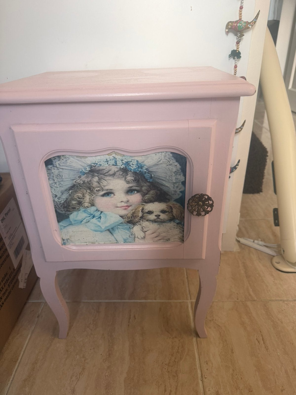 Mooie roze vintage kastje, Ophalen, Minder dan 50 cm, Gebruikt, Minder dan 100 cm