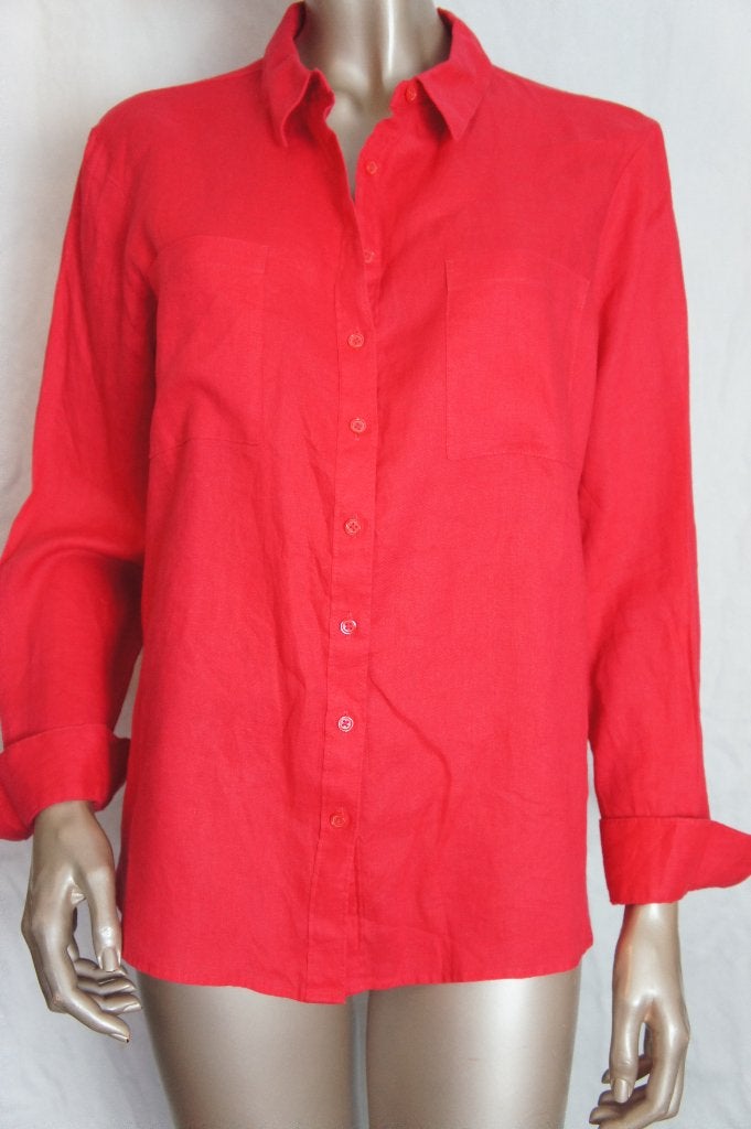BODEN blouse maat UK 16 (L) 100% LINNEN, Kleding | Dames, Blouses en Tunieken, Verzenden, Zo goed als nieuw, Maat 42/44 (L), Rood