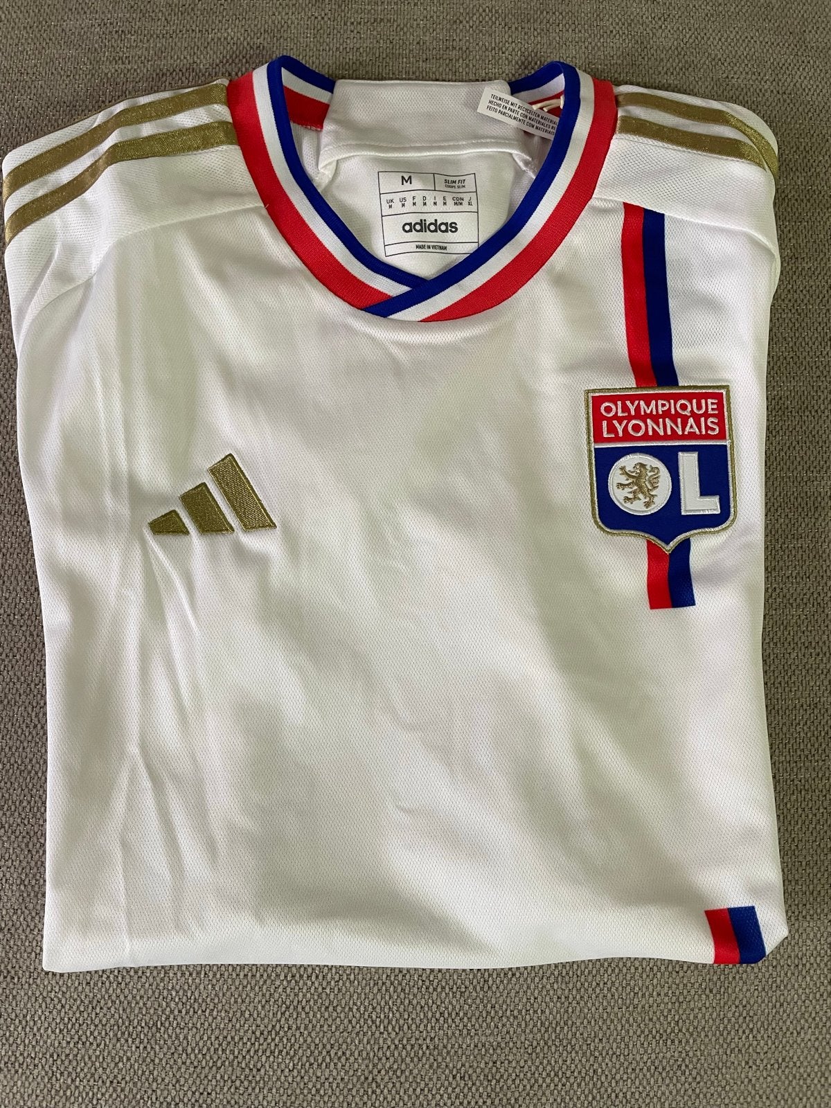 Adidas Olympique Lyon Thuisshirt M- Wit/Goud Officieel, Maat 48/50 (M), Wit, Nieuw, Ophalen of Verzenden