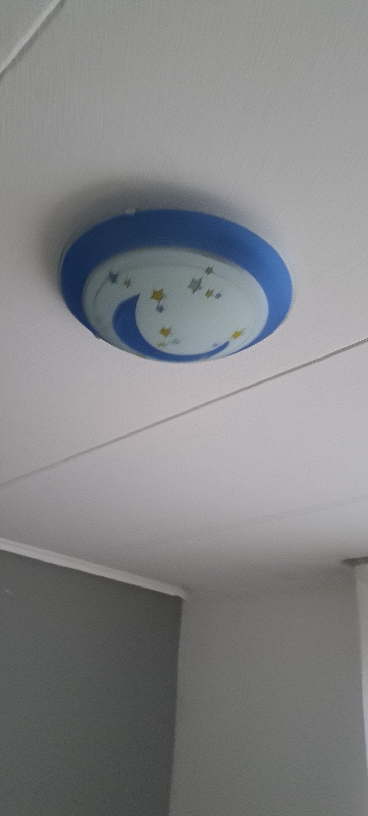 Plafondlamp kinderkamer maan en sterren, Gebruikt, Plafondlamp, Glas, Ophalen