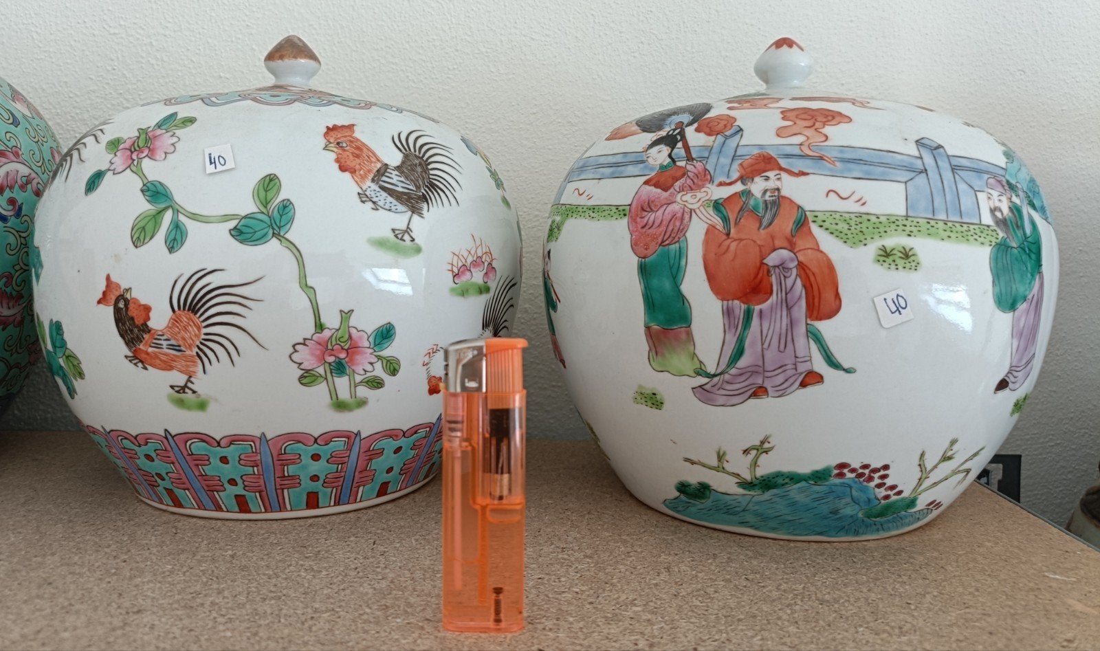 2 Chinese porseleinen gemberpotten China Chinees, Ophalen of Verzenden