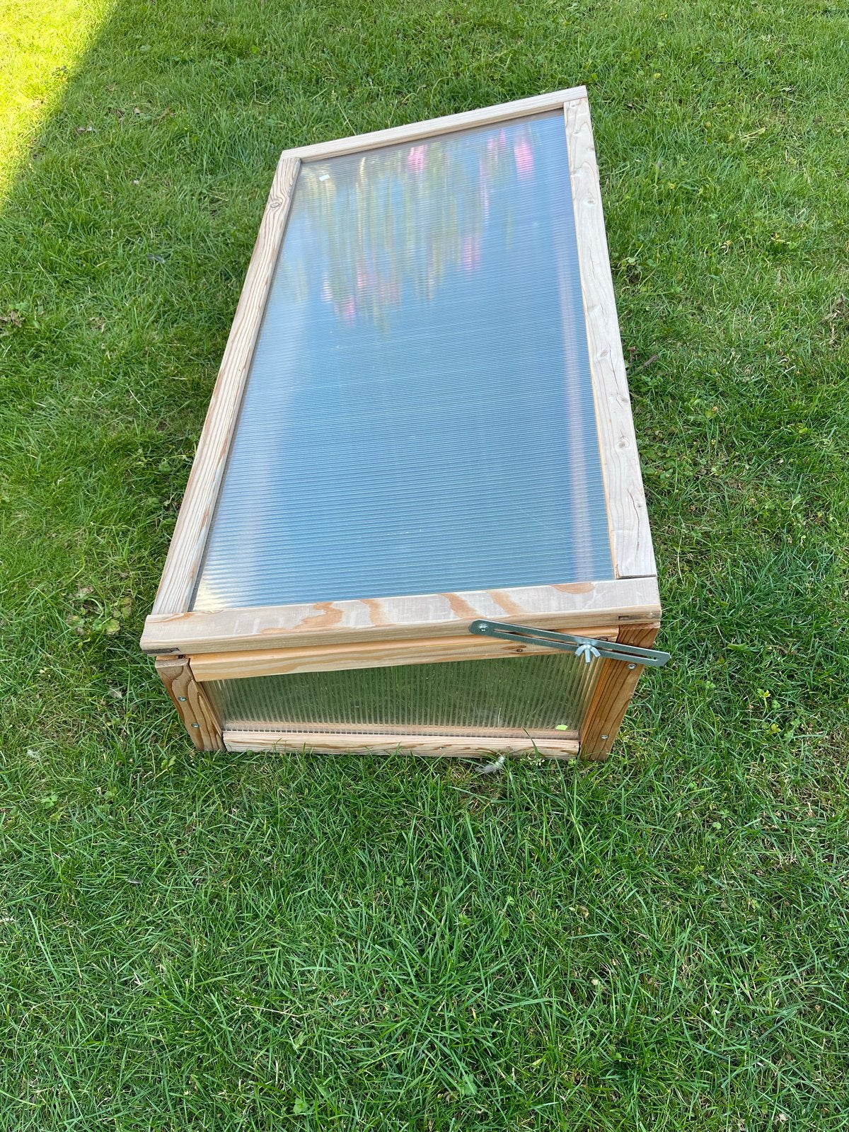 Kweekbak met houten frame en polycarbonaat panelen, Tuin en Terras, Ophalen, Overige materialen, Kweekkas, Polycarbonaat