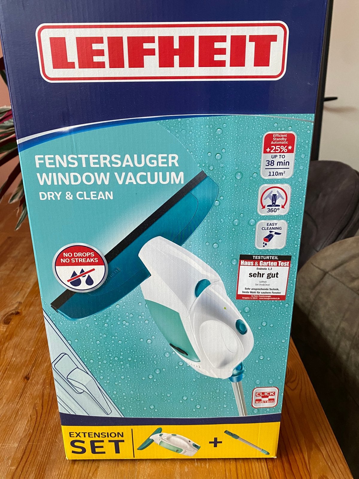 Leifheit dry & clean fenstersauger window vacuum raamwisser, Ophalen of Verzenden, Raamwisser of Trekker