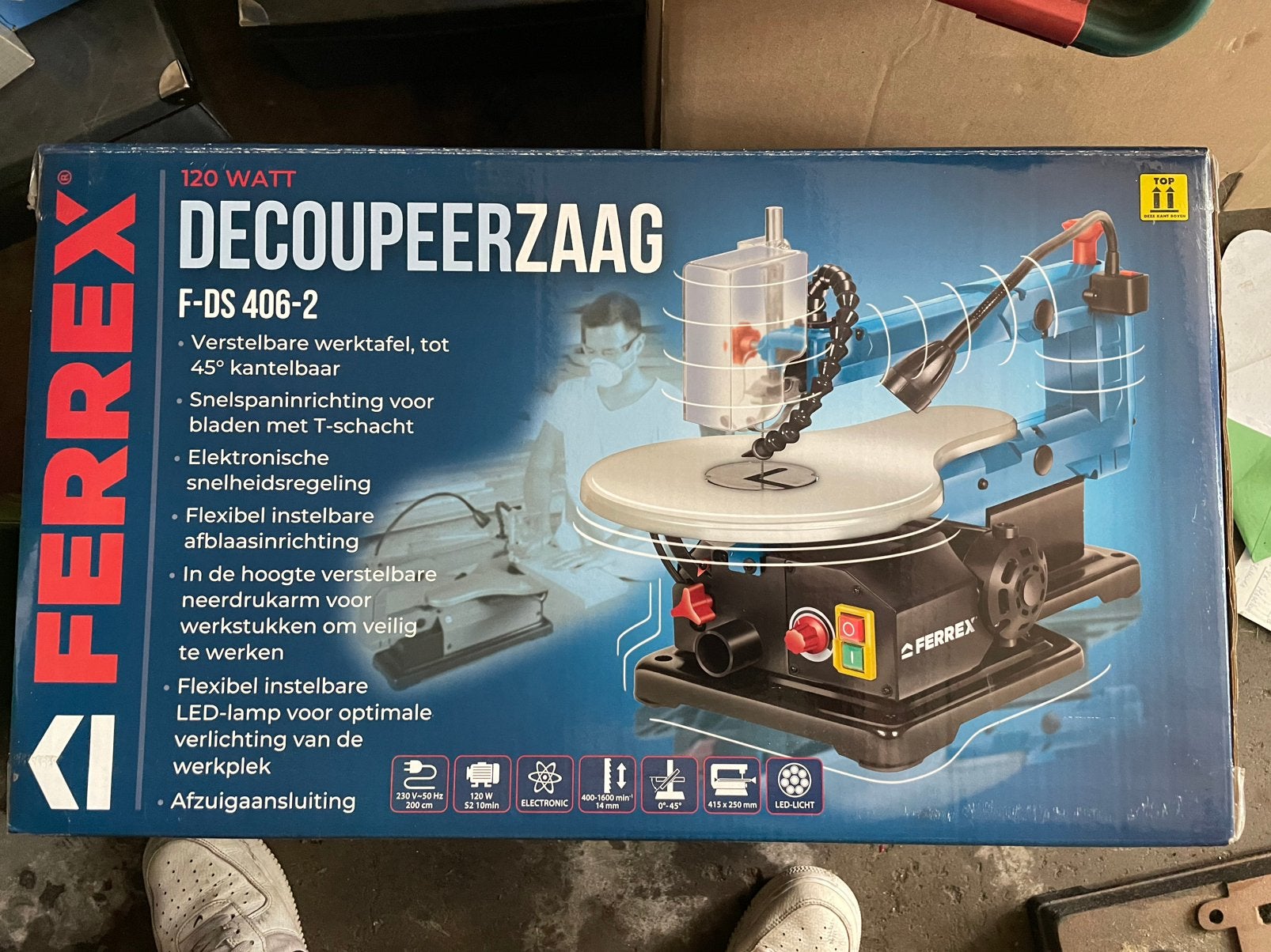 ferrex decoupeer tafelzaag, Ophalen, Cirkelzaag, 70 mm of meer, Zo goed als nieuw
