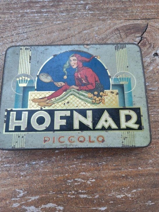 Oud Hofnar Sigarenblikje - Vintage Verzamelobject, Ophalen of Verzenden, Gebruikt, Overige