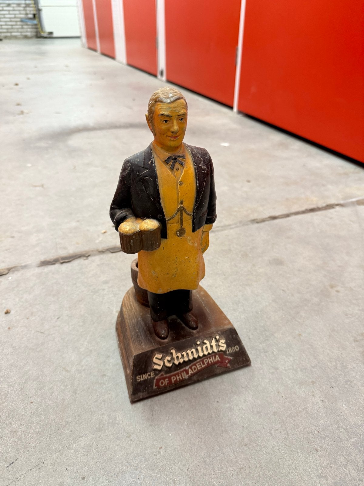 Vintage Schmidts Beer of Philadelphia metalen beeld, Ophalen, Gebruikt