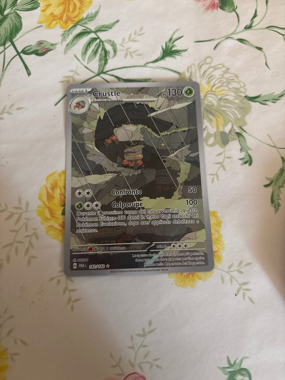 Pokémon Crustle Italiaanse kaart, Ophalen of Verzenden, Zo goed als nieuw, Losse kaart