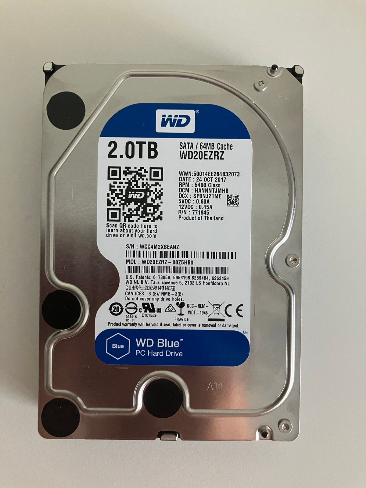 WD Blue 2TB HDD - SATA - Zo goed als nieuw, Computers en Software, Harde schijven, Intern, Ophalen of Verzenden, Zo goed als nieuw